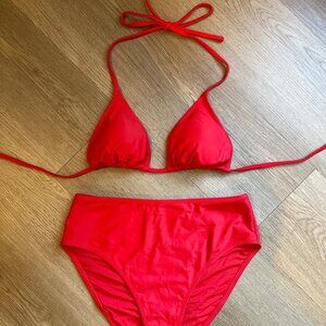 Girlfriend Collective Red Bikini Set